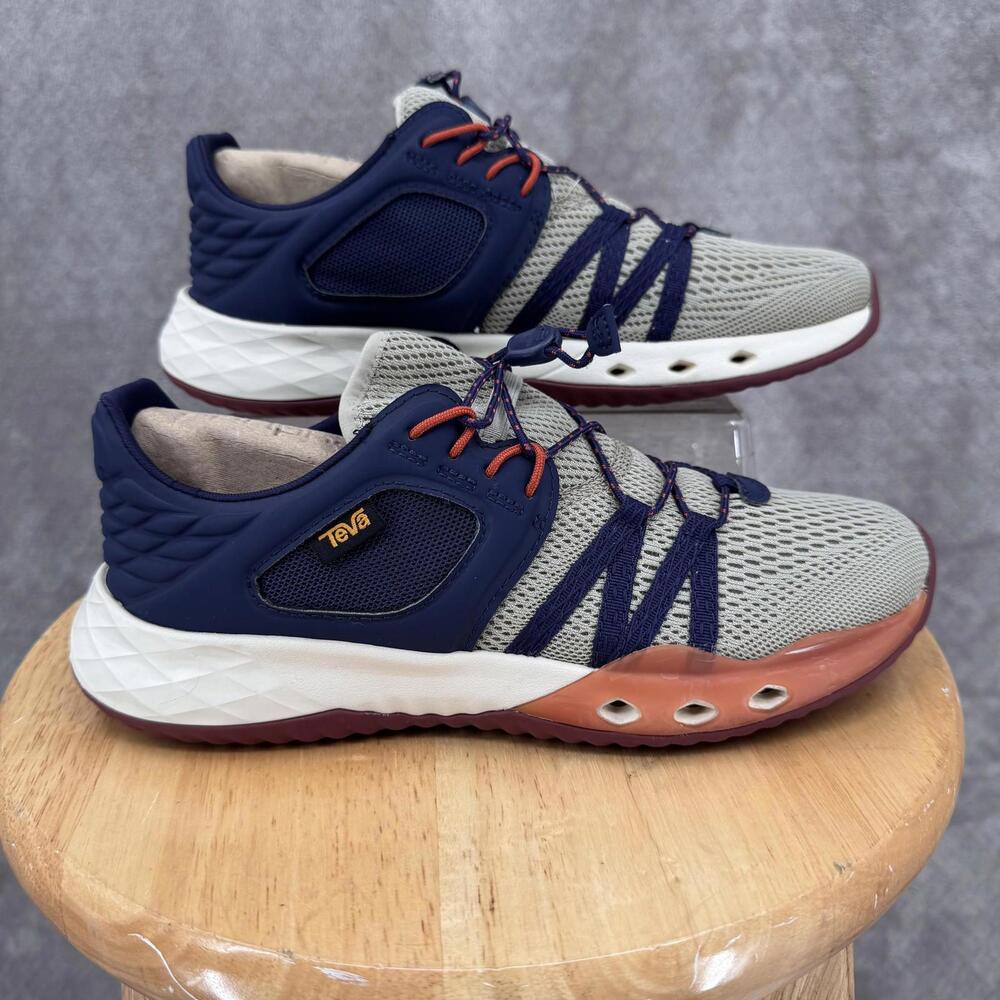 Teva Shoes Womens 8 Gray Navy Mesh Water Walking Athletic Sneakers 1099435 - Picture 9 of 11